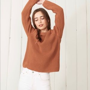 Jenni Kayne Cotton Fisherman Sweater in Medium